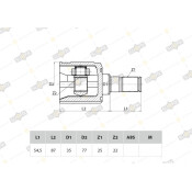 ШРУС Sufix, передний, левый, внутренний, арт. ST-1120