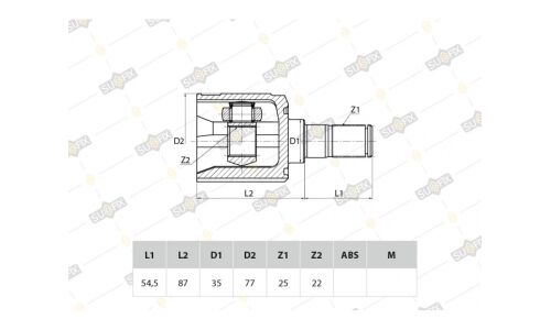 ШРУС Sufix, передний, левый, внутренний, арт. ST-1120