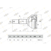 ШРУС Sufix, передний, наружный, арт. ST-1061