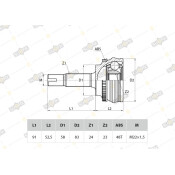 ШРУС Sufix, передний, наружный, арт. ST-1099