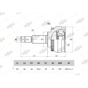 ШРУС Sufix, передний, наружный, арт. ST-1090