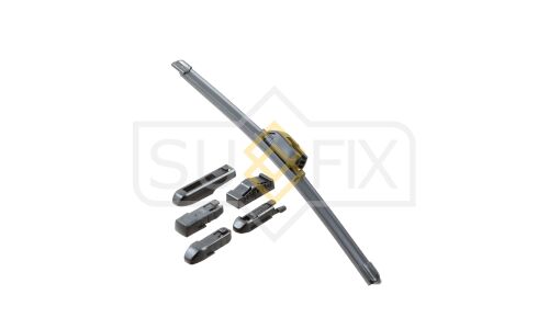 Щётка стеклоочистителя Sufix 380мм (15") бескаркасная, всесезонная, со спойлером, 7 переходников, 1 шт, арт. SW-2015