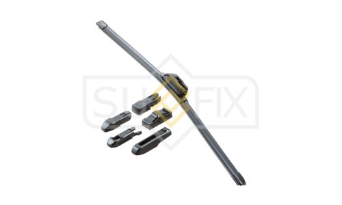 Щётка стеклоочистителя Sufix 480мм (19") бескаркасная, всесезонная, со спойлером, 7 переходников, 1 шт, арт. SW-2019