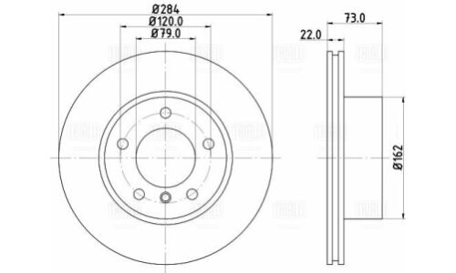Диск торм. для а/м BMW 1 (F20) (11-)/2 (F22) (13-) перед. d=284 | перед Trialli, арт. DF 261006