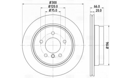 Диск тормозной Trialli, задний, правый/левый, для BMW X1, 1 шт, арт. DF 261003