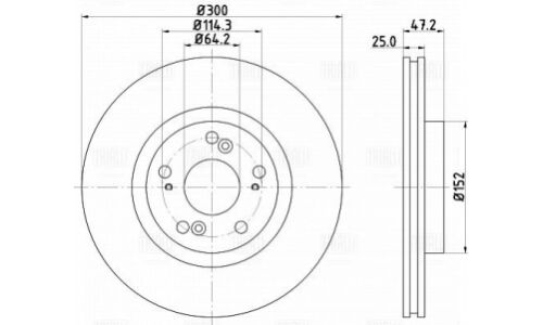 Диск тормозной Trialli, передний, правый/левый, для Honda Accord, 1 шт, арт. DF 230122