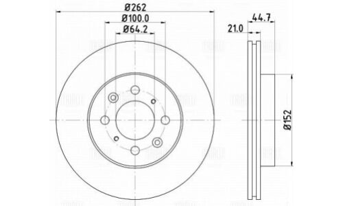 Диск тормозной Trialli, передний, правый/левый, для Honda Civic, 1 шт, арт. DF 230108