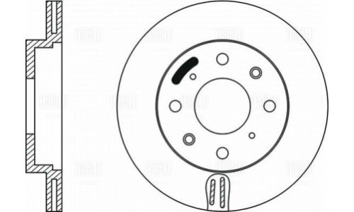 Диск тормозной Trialli, передний, правый/левый, для Honda Jazz / Fit, 1 шт, арт. DF 230120