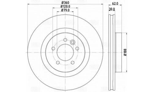 Диск тормозной Trialli, передний, правый/левый, для Land Rover Discovery / Range Rover Sport, 1 шт, арт. DF 130112