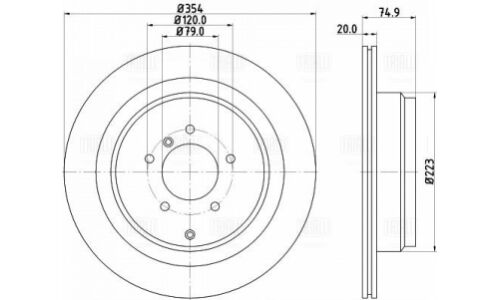 Диск торм. для а/м Land Rover Range Rover III (02-) 3.6d/4.2i/4.4i/5.0i зад. d=354 | зад Trialli, арт. DF 130113