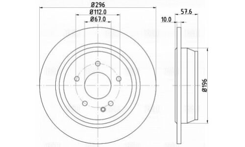 Диск тормозной Trialli, задний, правый/левый, для Mercedes-Benz W639, 1 шт, арт. DF 155107