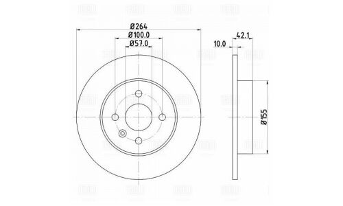 Диск тормозной Trialli, задний, правый/левый, для Opel Meriva, 1 шт, арт. DF 210209