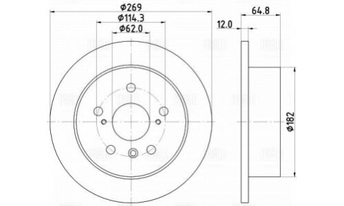 Диск тормозной Trialli, задний, правый/левый, для Toyota Camry, 1 шт, арт. DF 190302
