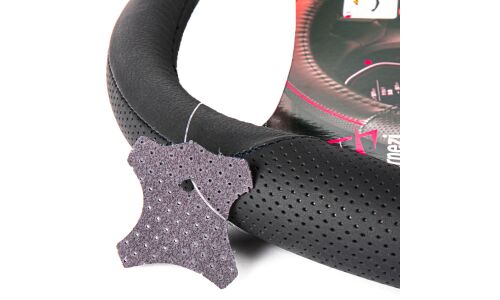 Оплетка на руль Arnezi, с перфорацией, кожа, черный цвет, размер M (37-39см), арт. A0501030