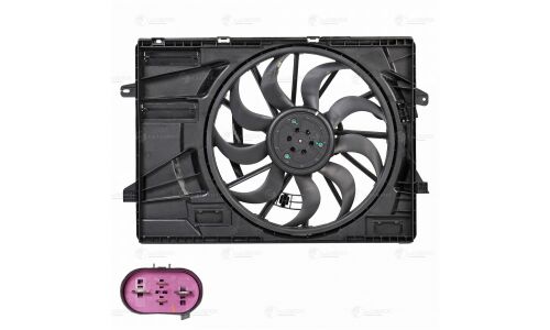 Вентилятор охлаждения радиатора Luzar, с кожухом, для двигателей 2.0i / 2.5i, для KIA K5, арт. LFK 0815
