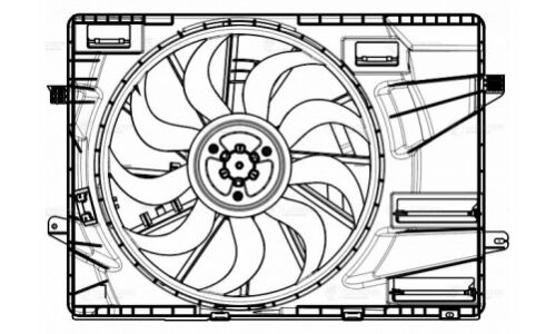 Вентилятор охлаждения радиатора Luzar, с кожухом, для двигателей 2.0i / 2.5i, для KIA K5, арт. LFK 0815