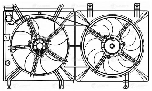 Э/вентилятор охл. для а/м Lifan X60 (12-) 1.8i (2 вент.) (с кожухом) Luzar, арт. LFK 3011
