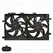 Вентилятор охлаждения радиатора Luzar, с кожухом, с 2 вентиляторами, для двигателей 2.0T / 2.0D, для Opel Insignia, арт. LFK 2104