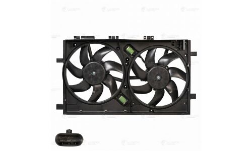 Вентилятор охлаждения радиатора Luzar, с кожухом, с 2 вентиляторами, для двигателей 2.0T / 2.0D, для Opel Insignia, арт. LFK 2104