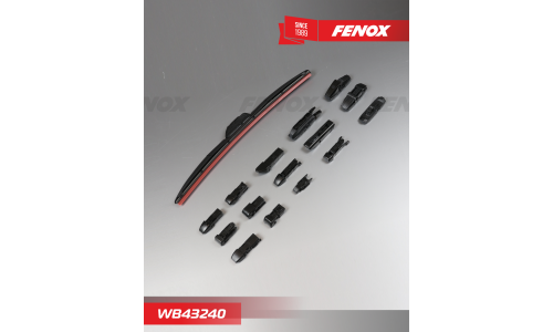 Щётка стеклоочистителя Fenox 430мм (17") гибридная, всесезонная, 15 переходников, 1 шт, арт. WB43240