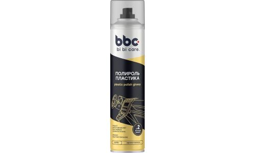 Полироль салона BiBiCare Plastic Polish Glossy, для пластика, предохраняет от старения и выцветания, с антистатическим эффектом, с ароматом ванили, аэрозоль 400мл, арт. 4017