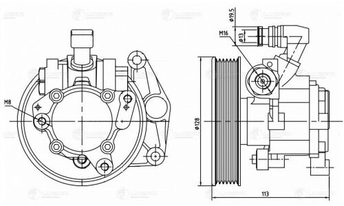 Насос гидроусилителя руля Luzar, для Mercedes-Benz W164 / X164, арт. LPS 1505