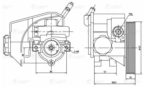 Насос гидроусилителя руля Luzar, для Peugeot 206, арт. LPS 2001