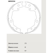 Колодки тормозные барабанные Allied Nippon, комплект на ось (4 шт), арт. ABS0334