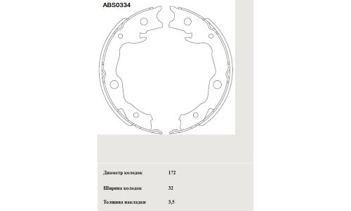 Колодки тормозные барабанные Allied Nippon, комплект на ось (4 шт), арт. ABS0334