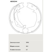 Колодки тормозные барабанные Allied Nippon, комплект на ось (4 шт), арт. ABS0244