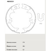 Колодки тормозные барабанные Allied Nippon, комплект на ось (4 шт), арт. ABS0331