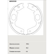 Колодки тормозные барабанные Allied Nippon, комплект на ось (4 шт), арт. ABS0330