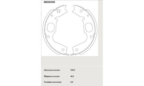 Колодки тормозные барабанные Allied Nippon, комплект на ось (4 шт), арт. ABS0330