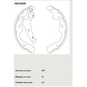 Колодки тормозные барабанные Allied Nippon, комплект на ось (4 шт), арт. ABS2909