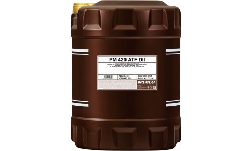 Масло трансмиссионное Pemco 420 ATF DII, минеральное, Dexron II, для АКПП и ГУР, 10л, арт. PM0420-10