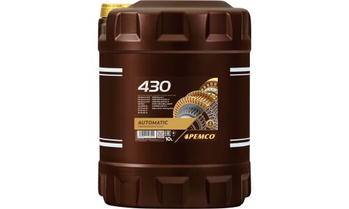 Масло трансмиссионное Pemco 430 ATF DIII, синтетическое, Dexron III, для АКПП и ГУР, 10л, арт. PM0430-10