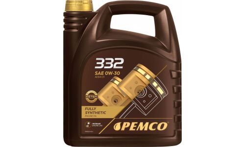 Масло моторное Pemco 332 0w30, синтетическое, API SN, ACEA C2/C3, универсальное, 4л, арт. PM0332-4