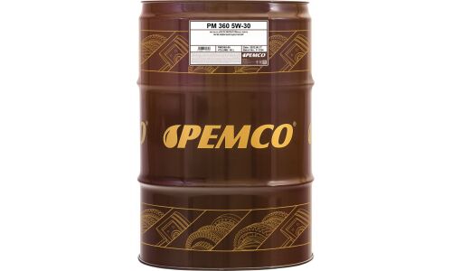 Масло моторное Pemco 360 5w30, синтетическое, API SN, ACEA C4, универсальное, 60л, арт. PM0360-60