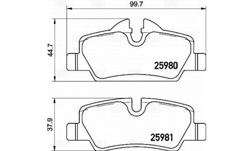 Колодки тормозные дисковые для а/м Mini Cooper (13-) зад. (в компл. с датчиком) | зад Trialli, арт. PF 4301