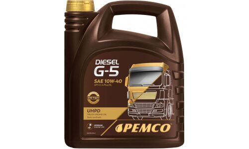 Масло моторное Pemco Diesel G-5 UHPD 10w40, полусинтетическое, API CI-4+/SL, ACEA A3/B4/E7, JASO DH-1, для дизельного двигателя, 5л, арт. PM0705-5