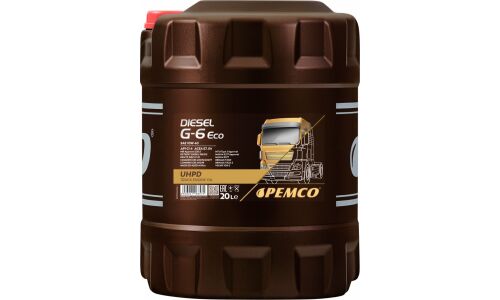 Масло моторное Pemco Diesel G-6 Eco UHPD 10w40, синтетическое, API CI-4, ACEA E4/E7, для дизельного двигателя, 20л, арт. PM0706-20