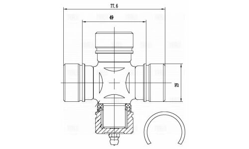 Крестовина для а/м Isuzu Trooper II (91-) (29х49х77,6) Trialli, арт. CC 762