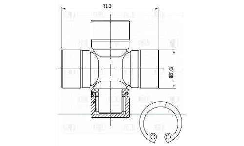 Крестовина для а/м Nissan Navara (05-) (27,02x71,2) Trialli, арт. CC 517