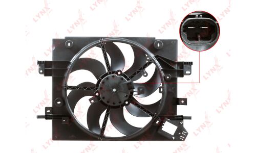 Вентилятор радиатора с кожухом LYNXauto, арт. RF-1782