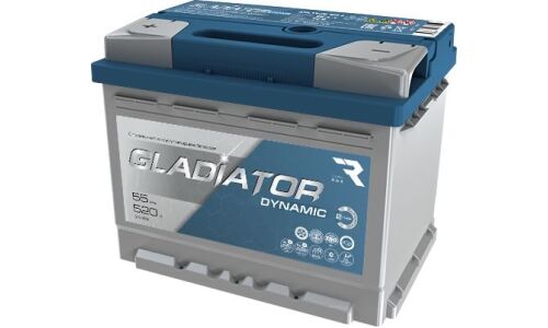 Аккумулятор RAZ Gladiator Dynamic LN2R/L2R(H5R), 55Ач, CCA 520A, необслуживаемый, для Start-Stop, арт. GDY5510