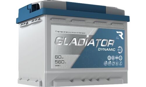 Аккумулятор RAZ Gladiator Dynamic LN2R/L2R(H5R), 60Ач, CCA 560А, необслуживаемый, арт. GDY6010