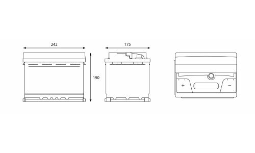 Аккумулятор RAZ Gladiator Dynamic L2R(H5R), 60Ач, CCA 560А, необслуживаемый, арт. GDY6010