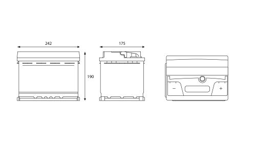 Аккумулятор RAZ Gladiator EFB LN2/L2(H5) L, 60Ач, CCA 600А, необслуживаемый, арт. GEF6000