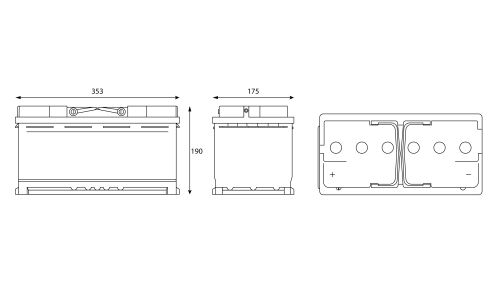 Аккумулятор RAZ Sputnik L5R(H8R), 90Ач, 770А, обслуживаемый, арт. SPU9010