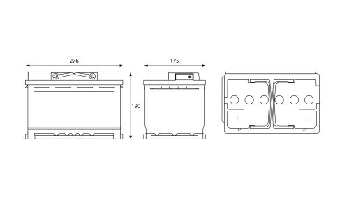 Аккумулятор RAZ Contact L3R(H6R), 77Ач, CCA 640А, обслуживаемый, арт. CON7710